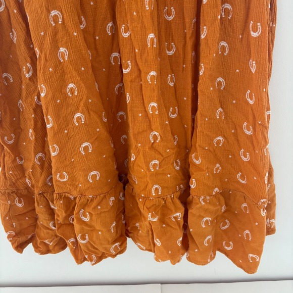 Idyllwind by Miranda Lambert XL Horseshoe Print Dress Smocked Waist V-Neck - Picture 6 of 11